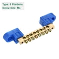 thumbnail image 3 of Uxcell Terminal Ground Bar Screw Block Barrier Brass 8 Positions Blue, 3 of 5