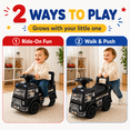 thumbnail image 4 of JoyStone Toddler Police Ride-On Car, Foot-to-Floor Push Car with Music & Sound Effects, Under Seat Storage, Indoor Outdoor Riding Toy for Kids, Black, 4 of 10