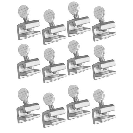 JVLM Home Sliding Window Locks Set Aluminum Silver Window Sliding Door Moveable Stop 12 Pieces Pack