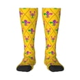 thumbnail image 2 of Lsque Mardi Gras Crayfish and Fleur de lis Printed Crew Socks Men's Women's LightWeight Thin Casual Calf Socks ,Knee High Socks,Cotton Socks, 2 of 9