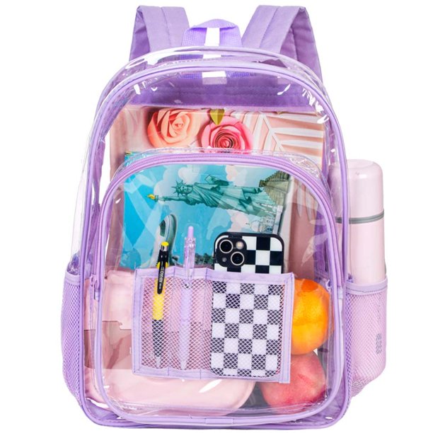 Mochila AGSDON, transparente, transparente, para mujer, color morado