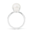 thumbnail image 2 of Angara Freshwater Cultured Pearl and Diamond Split Shank Ring in 14K White Gold for Women | June Birthstone Jewelry for Her, 2 of 5