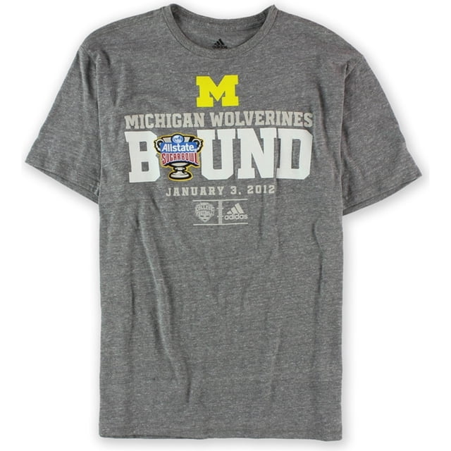 adidas - Camiseta con gráfico del estado de Michigan para hombre, gris, extragrande Adidas Camiseta gráfica