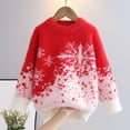 thumbnail image 2 of CYRBOKO Sweaters for Girls, Knited Casual Crew Neck Winter Long Sleeve Tops Red Size 10-12 T, 2 of 6