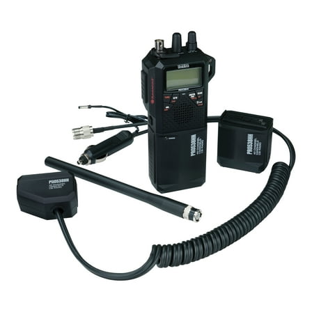 Uniden Pro Series 40-Channel Weatherband Handheld CB Radio with Whip Antenna, Black, PRO538HHFMPT