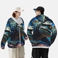 thumbnail image 3 of KLL Starry Sky Colorful Crocodile A Print Men's Women’s UPF 50+ Sun Protection Outdoor Hoodie Jacket Long Sleeve Fishing Hiking Performance Shirt-3X-Large, 3 of 6