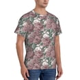 thumbnail image 2 of Vsdgher Rose Flowers Print Men's Dry Fit Mesh Athletic Shirts Moisture Wicking Tennis T-Shirt Tops, 2 of 9