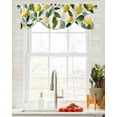 thumbnail image 4 of Tie Up Valance Curtain for Kitchen,Spring Pastoral Yellow Lemon Leaf Rod Pocket Short Curtains Adjustable Tie-Up Shade Valances,Summer Fruit Window Treatment for Bathroom Bedroom, 4 of 7