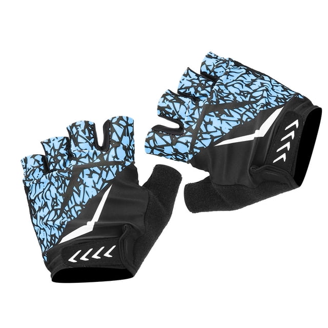 Guantes de ciclismo de montaña de verano, transpirables, de medio dedo, color azul XL, para exteriores