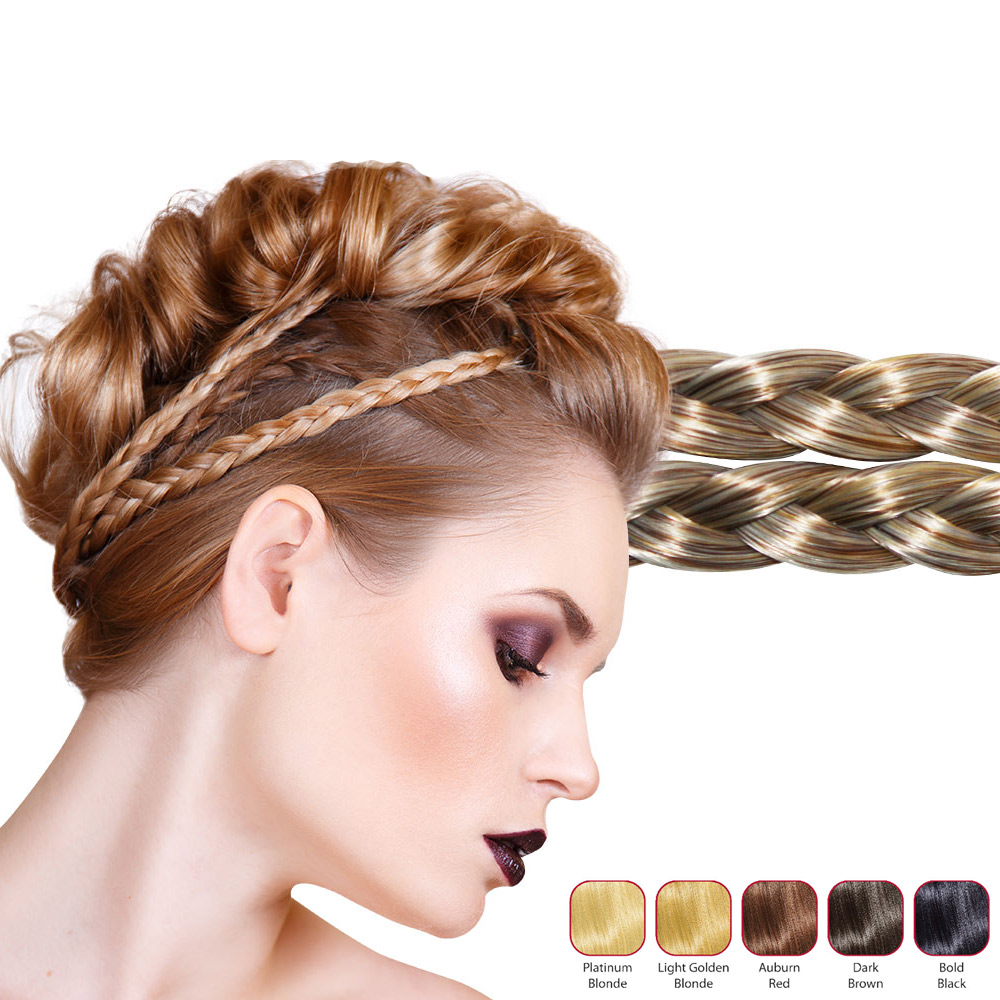 Hollywood Hair Double Braid Headband Light Golden Blonde