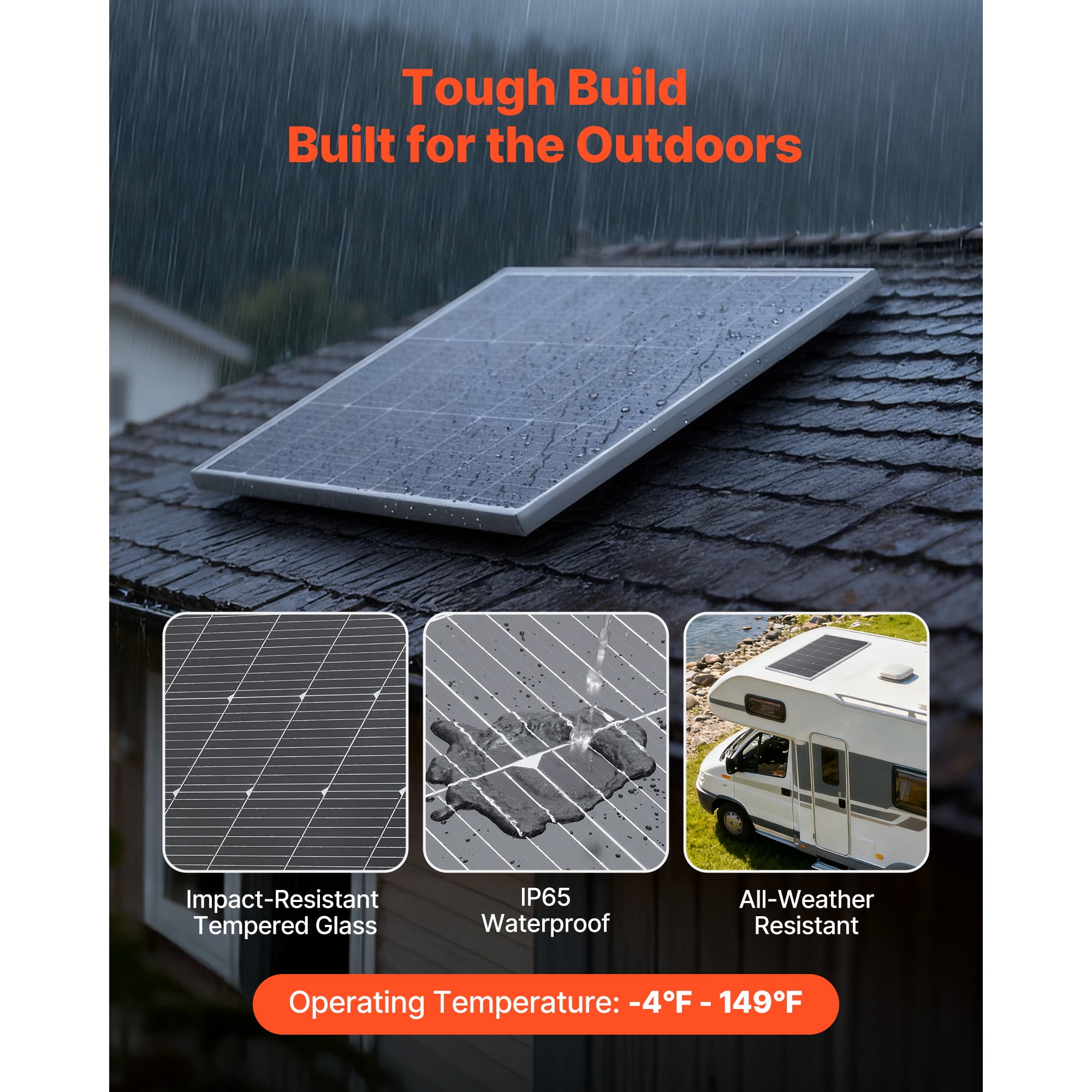 KFFKFF Monocrystalline Solar Panel IP65