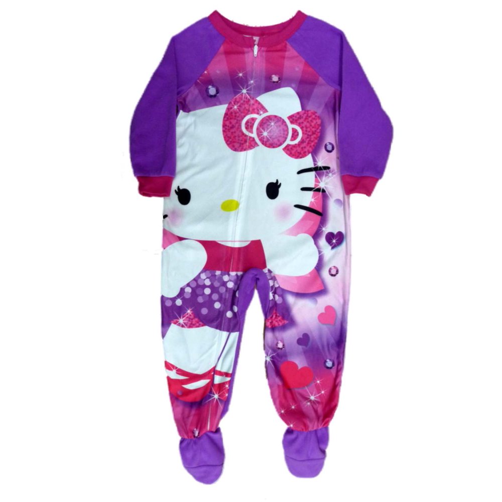 Hello Kitty Toddler Girls Purple Fleece Hello Kitty Blanket Sleeper