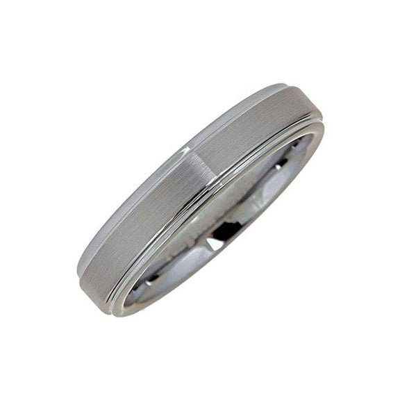 Metals Jewelry Unisex Brushed Center Tungsten Carbide 5mm Wedding Band Recessed Edge Ring Size 10