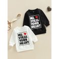 thumbnail image 2 of Vêtements de la Saint-Valentin pour Bébé Fille Garçon Chandail en Molleton Manches Longues Col Rond Imprimé Lettre Pull Tops Tenue d'Automne, 2 of 7
