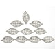 thumbnail image 2 of 10 colgantes de hoja de filigrana de plata y oro con temática de hojas, para hacer joyas, 50 x 25 mm, 2 of 9