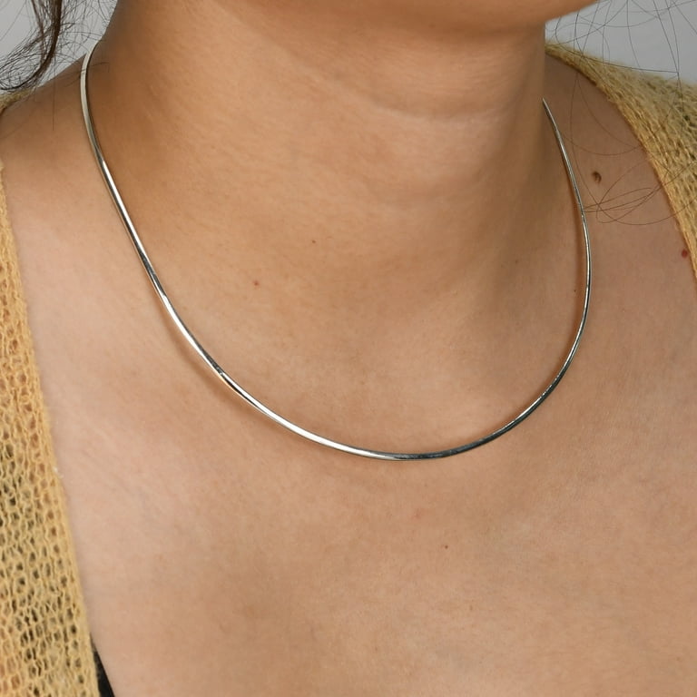 Plain silver deals choker