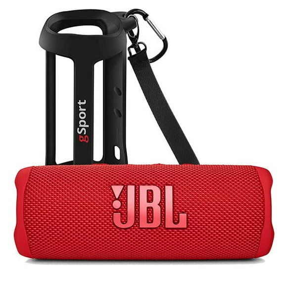 Altavoz portátil JBL FLIP 6 impermeable con funda GSport roja