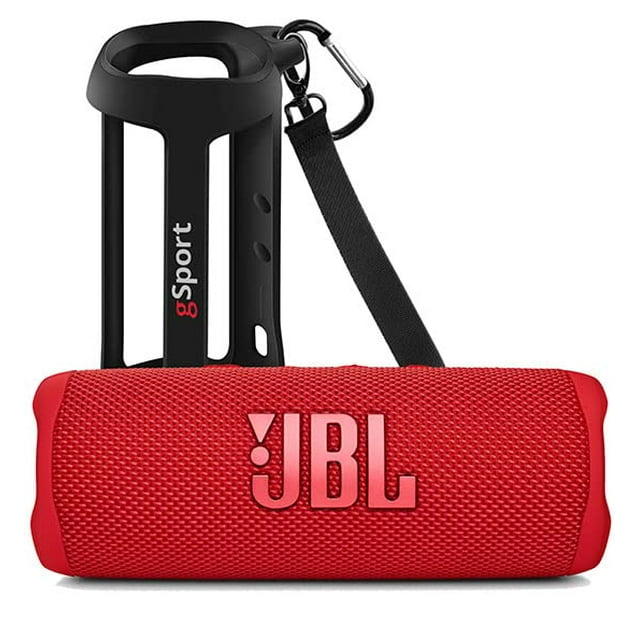 Altavoz portátil JBL FLIP 6 impermeable con funda GSport roja