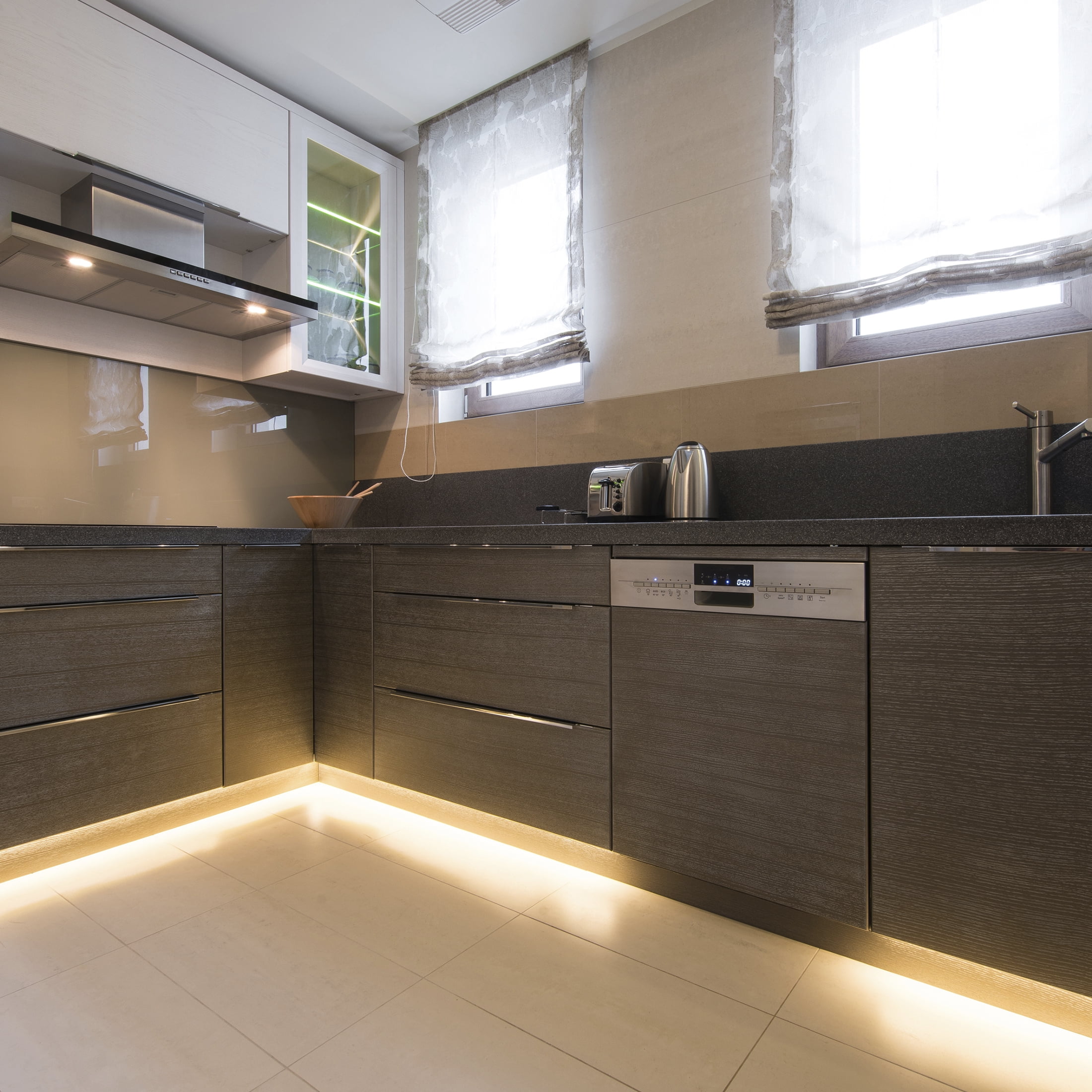 Maxxima 72 in. LED Under Cabinet Strip Light, Hardwired, 2760 Lumens, 3000K Warm White, 120V White Cove Light