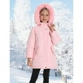 thumbnail image 2 of KAUOD Boys Girls Fuzzy Hooded Puffer Coats Fleece-Lined Winter Warm Zip up Parka Down Jackets Kids Windproof Outwear, 2 of 7