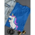 thumbnail image 3 of Poop Unicorn Women Royal Blue T-Shirt, Female x-Large, 3 of 4