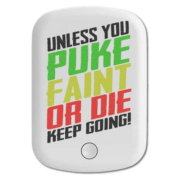 DistinctInk Magnetic Battery Pack, 5000 mAh Wireless Portable Charger with USB-C Cable, Compatible with MagSafe iPhone 14 / 13 / 12 Series - Unless Puke Faint Die Keep Going