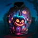 thumbnail image 2 of Sudadera con capucha para hombre de Halloween, clásica, informal, con estampado 3D de cabeza de calabaza, informal, deportiva, de moda, 2 of 5