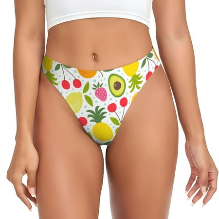 Sigee Avocado And Pineapple for Women s G-String Panty  Low Rise  Soft Lace Perfect for Everyday Wear or Special Occasions-XX-Large