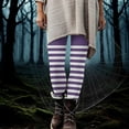 thumbnail image 2 of GERsome Women's Striped Leggings Full Ankle Length Tights Halloween High Waist Tight Pants Size L, 2 of 9