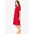 thumbnail image 3 of Woman Within Plus Size Perfect Short-Sleeve V-Neck Tee Dress, 3 of 6