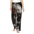 thumbnail image 1 of Balery Realistic Rose Skull Pantalones de pijama para mujer, pijamas ultraligeros, pantalones de estar por casa-Small, 1 of 6