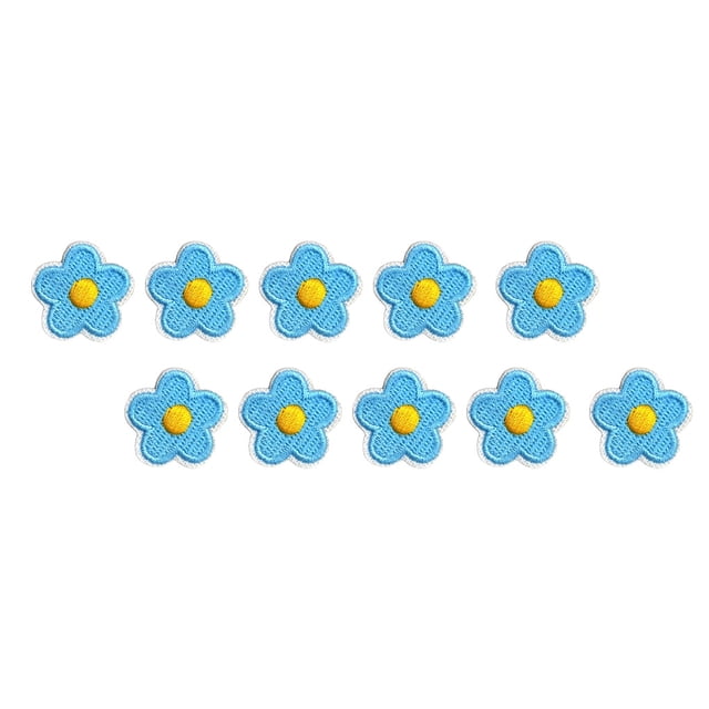 Inteprter 10 piezas de parches de flores para planchar sin planchar parches bordados autoadhesivos suministros de emergencia para sombreros de bricolaje Type3 NO3 Inteprter HA061188-03B