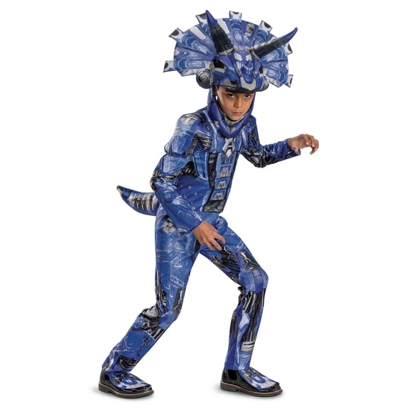 Armorsaurs Cobalt Triceratops Halloween Costume for Children, Boys Size S (6/7), by Disguise