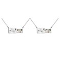 thumbnail image 3 of Guardurnaity Collar de acero inoxidable para mujer, colgante de letras, cadenas de clavícula, decoración de cuello chapado a la moda, joyería Color Acero 2piezas, 3 of 6