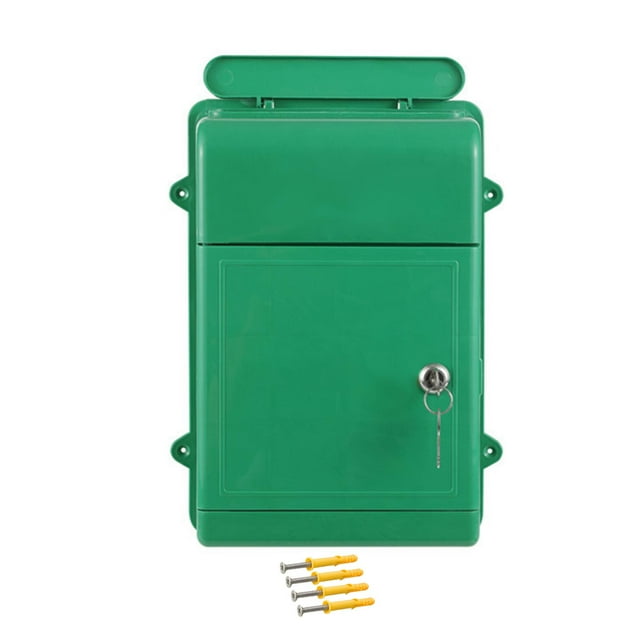 veasfak Wall Mounted Mailbox Hanging Post Box Collection Box Door House Key Drop Box Green