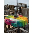 thumbnail image 2 of Outdoor Tablecloth with Umbrella Hole Zipper Colorful Pigment Round Tablecloth 54" Waterproof Outside Table Cloth Abstract Color Block Oil Painting Patio Table Cover Tablecloths for Picnic Party, 2 of 8