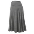 thumbnail image 1 of Women's Solid Lightweight Flare Midi Pull On Closure Skirt S XXL Plus Size, 1 of 5
