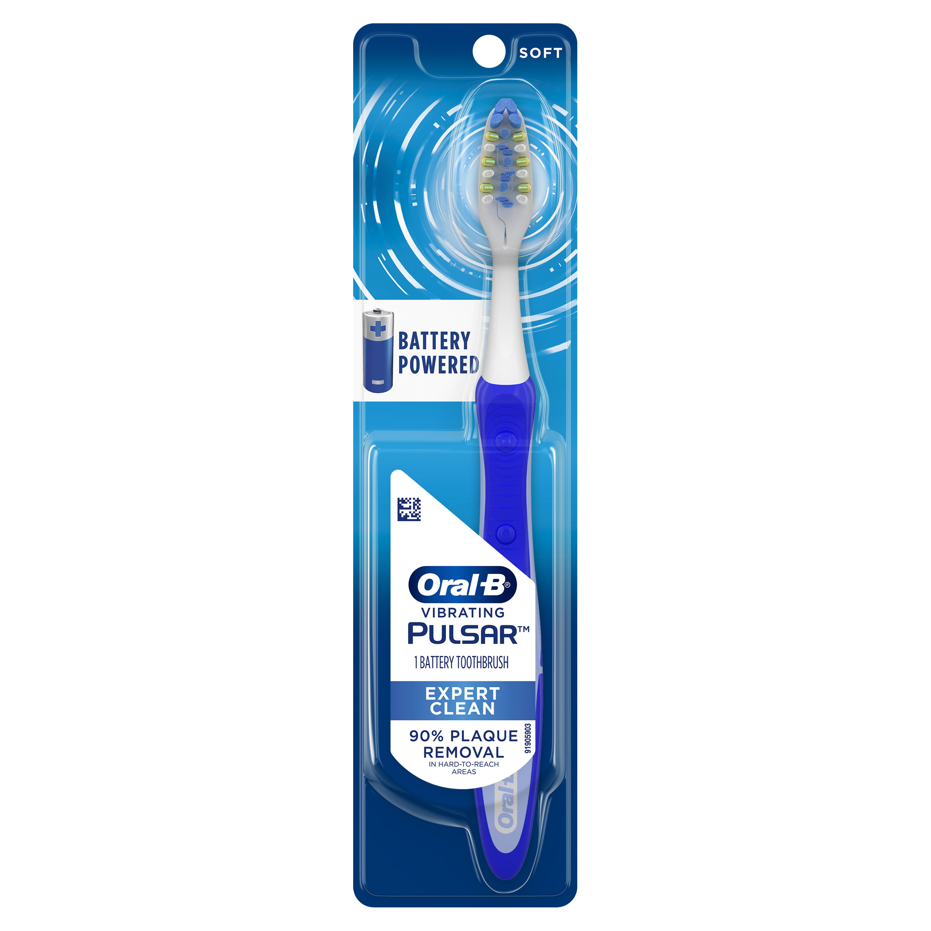 Oral-B Pulsar Pro-Expert Manual Toothbrush Enhanced With Battery Power 2 Counts 