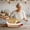 Khaki, variant on Cotton Rope Bread Basket with Liner & Leather Handles, Oval Bread Storage Basket for Kitchen, Serving Basket for Homemade Bread, Rolls and Pastries