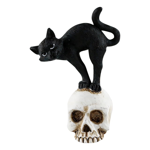 Black Cat Halloween Ornament for Home Tabletop Decorations 1 Pack