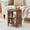 round End Tables-Walnut, variant on YOCWO Large Storage Nightstand with Charging Station Iron Rattern Pattern, Farmhouse Square End Table with 2 Door and Open Shelf for Bedroom Living Room, Walnut