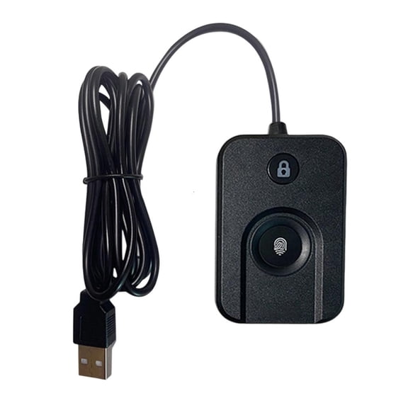 Yammee USB Fingerprints Authentication Device Supports 10 Fingerprints Per Account Win 10/11 Compatible Instants Locks Function ABS Construction