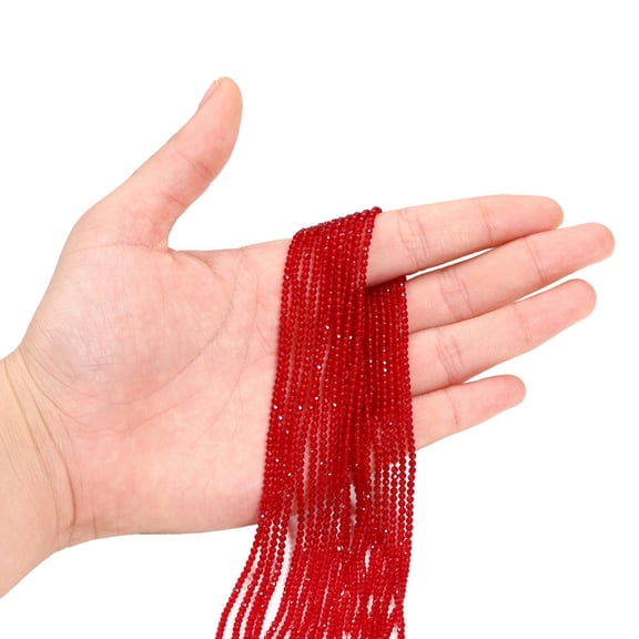 HOOUN 2MM Crystal Pointed Beads Flat Beads Glass Crystal Beads Diy Bracelet Necklace-wine red-10string / 30g