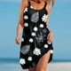 thumbnail image 2 of Vestido de verano para mujer, estampado, sin mangas, con cuello, sexy, informal, fluido, para la playa OAVQHLG3B Store  lin121212, 2 of 4