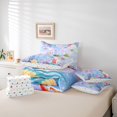 thumbnail image 6 of meiyoeat girls Monogrammed M Theme 7 Pieces Full Size Bedding Sets,Watercolor Mermaid Print Full Size Bed in a Bag,Reversible, 6 of 7