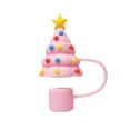 thumbnail image 5 of Christmas Straw Cover Caps,Christmas Straw Topper Cup Accessories Santa Claus Christmas Tree Silicone Straw Covers Toppers for Straw Accessories D9Q6, 5 of 7