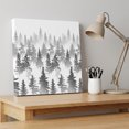 thumbnail image 4 of Ships Next Day Canvas Wall Art 12"x12",Black Grey Forest Wood Framed Canvas Print Painting,Contemporary Silhouette Abstract Art Ready to Hang Small Picture Wall Decor for Kitchen Dining Room Office, 4 of 9