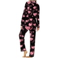 thumbnail image 7 of CZHJS Valentine's Day Womens Pajamas Long Sleeve Party Holiday Loungewear Pj Sets Matching Outfits Pajama Wide Leg Pants and Button Down Collared Shirts Sets2 Piece Plus Size, 7 of 7