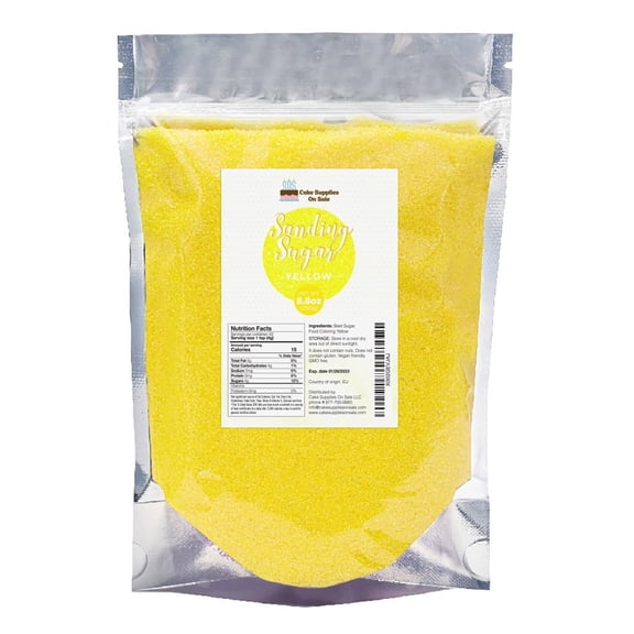 Cake S.O.S Yellow Sanding Sugar Dessert Sprinkles, 8.8 oz.