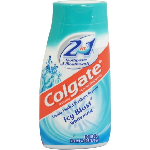 Colgate 2-in-1 Toothpaste and Mouthwash, Whitening, Icy Blast 4.60 oz (Pack of 6)